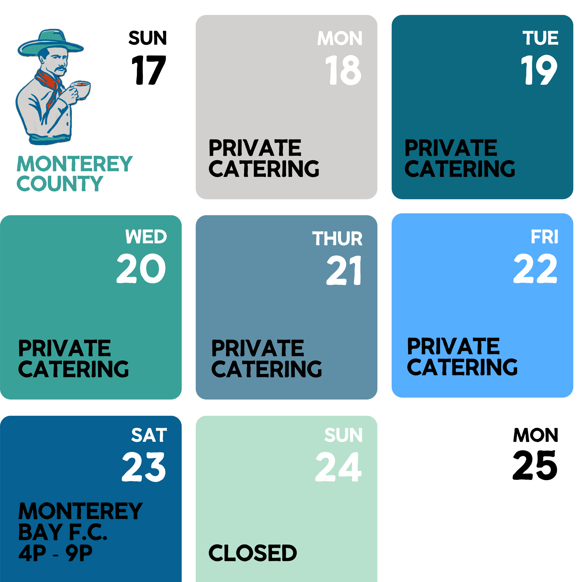WEEKLY SCHEDULE - MONTEREY